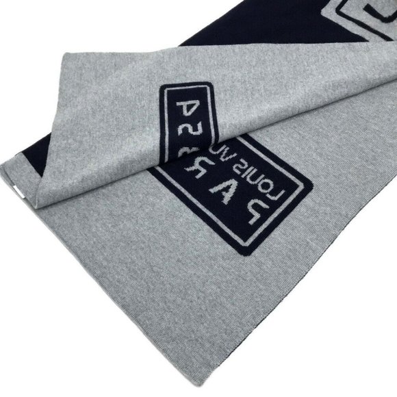 LOUIS VUITTON MP2236 Echarpe Gravity Scarf Navy/Gray Wool - Picture 2 of 9